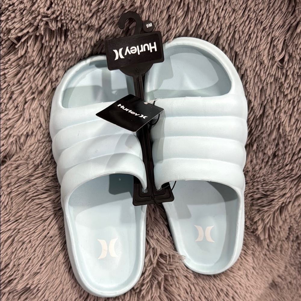 Hurley Light Blue Slide Sandals